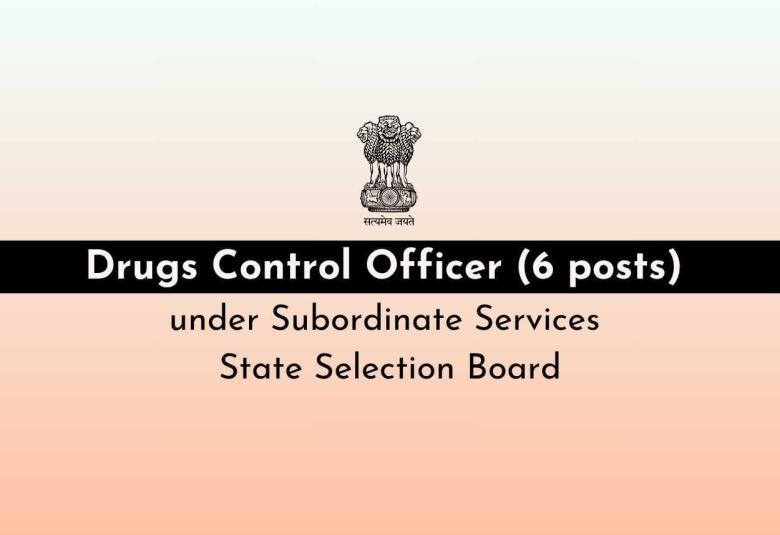 Advertisement for Drugs Control Officer under Subordinate Services State Selection Board