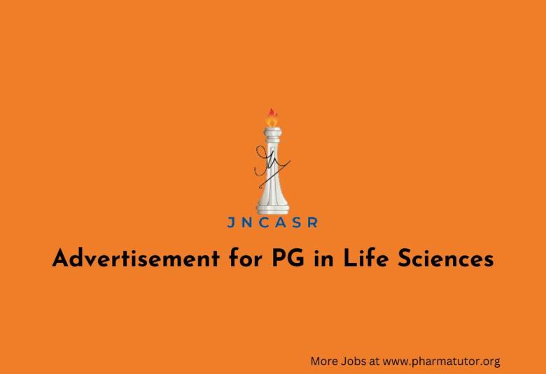 Advertisement for PG in Life Sciences at JNCASR