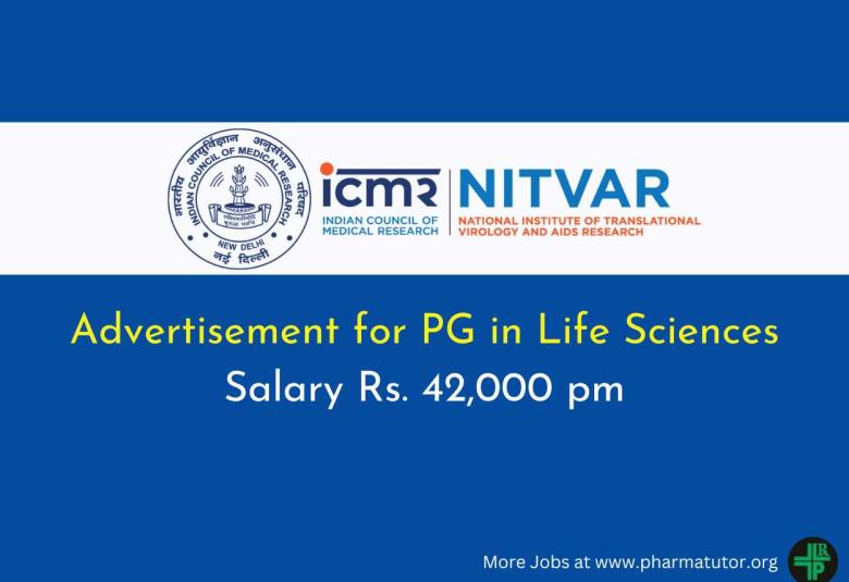 Advertisement for PG in Life Sciences at NITVAR