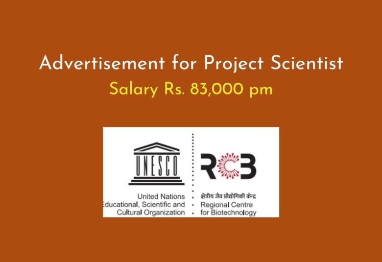 Advertisement for Project Scientist at RCB