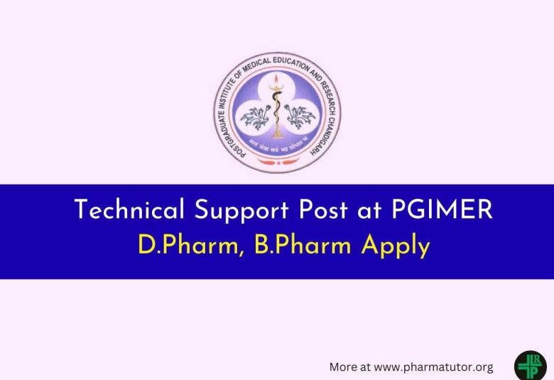 Application are invited for Technical Support Post at PGIMER