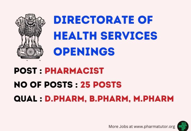 Apply Online for Pharmacists under Directorate of Health Services
