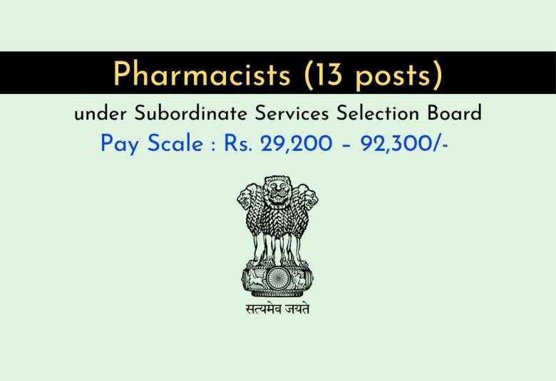 Apply Online for Pharmacists under Subordinate Services Selection Board