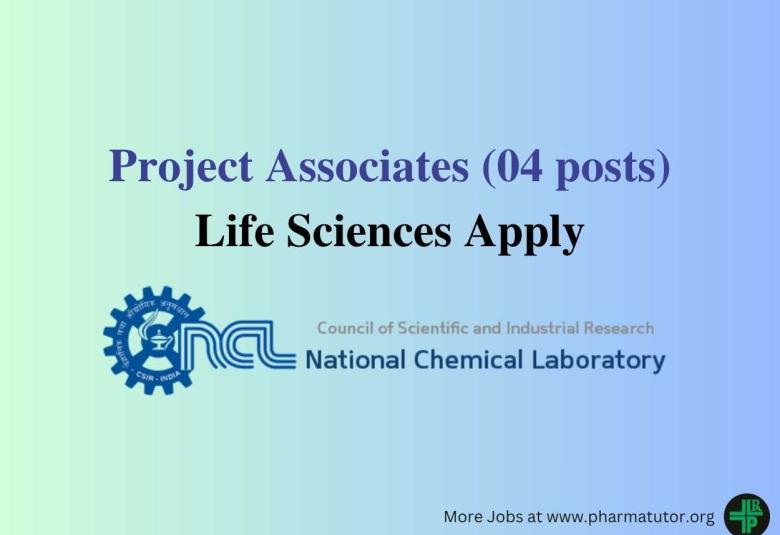 Apply Online for Project Associates at National Chemical Laboratory