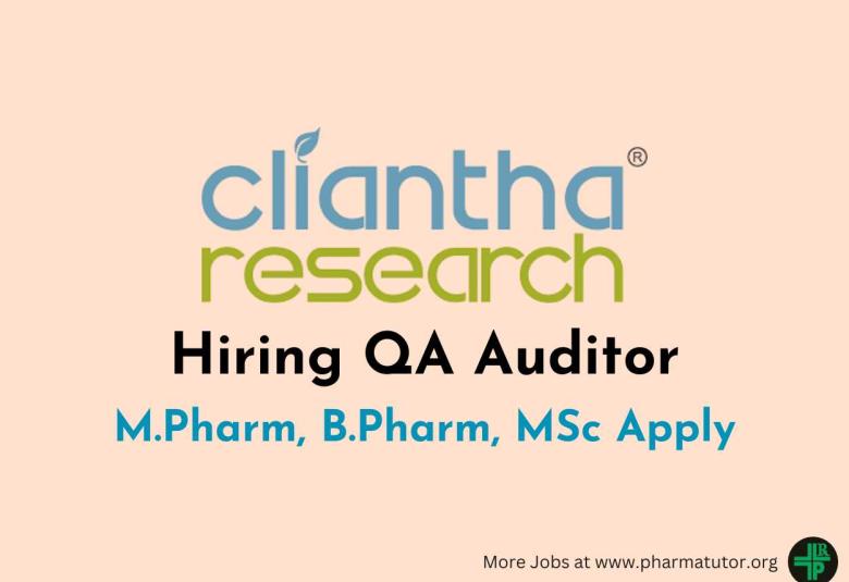 Cliantha Research Hiring QA Auditor
