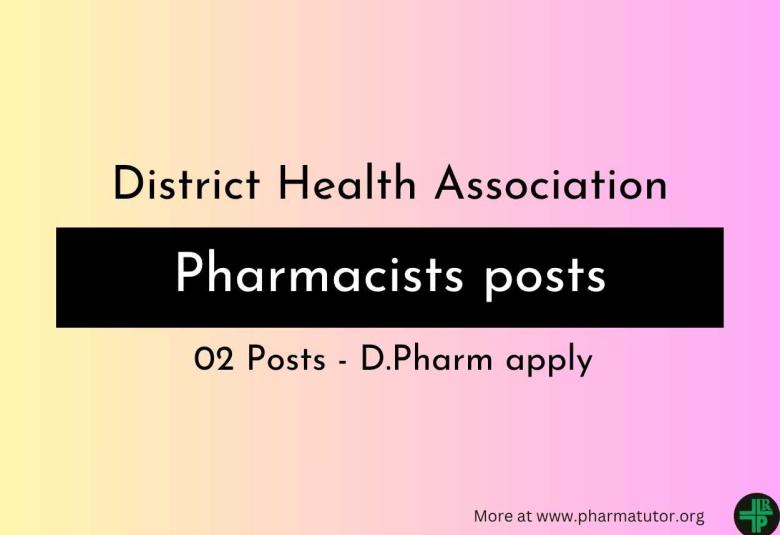 District Health Association invites applications for post of Pharmacist