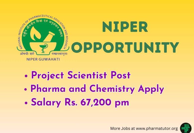 NIPER looking for Project Scientist