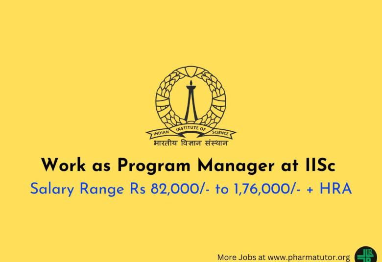 Work as Program Manager at Indian Institute of Science