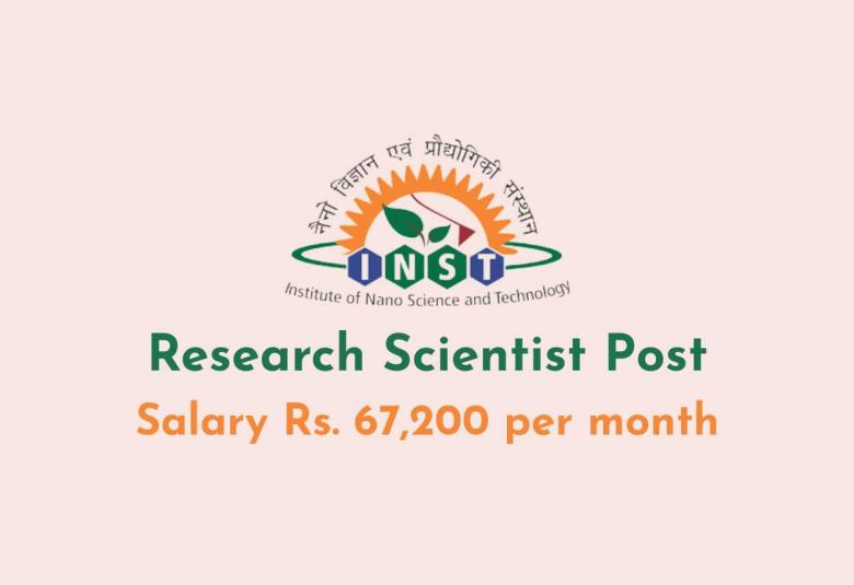 Applications are invited for Research Scientist at Institute of Nano Science and Technology