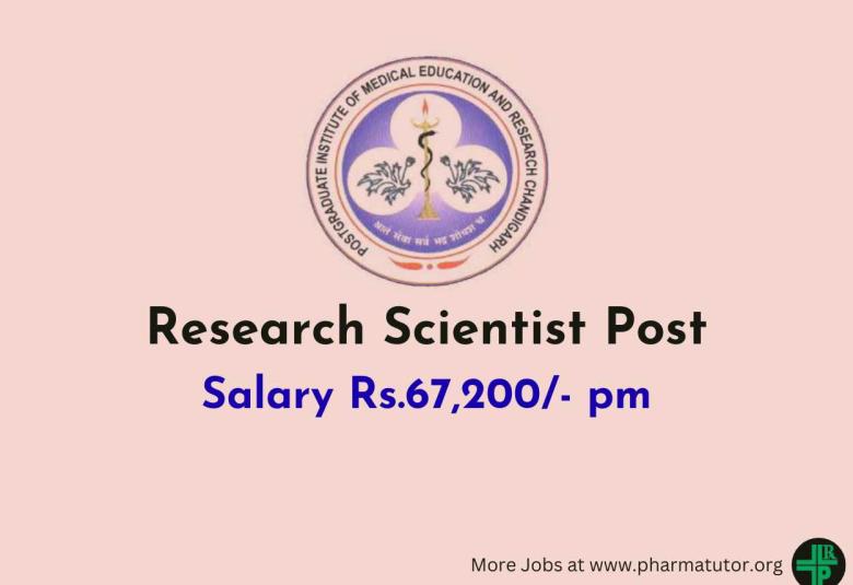 Applications are invited for Research Scientist at PGIMER