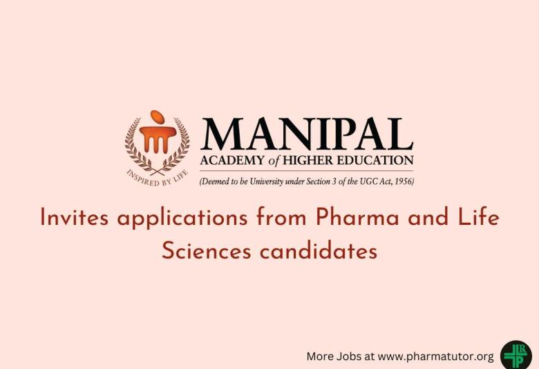 MAHE invites applications from Pharma and Life Sciences candidates
