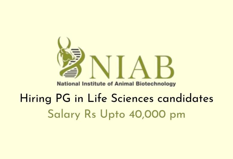 NIAB Hiring PG in Life Sciences candidates