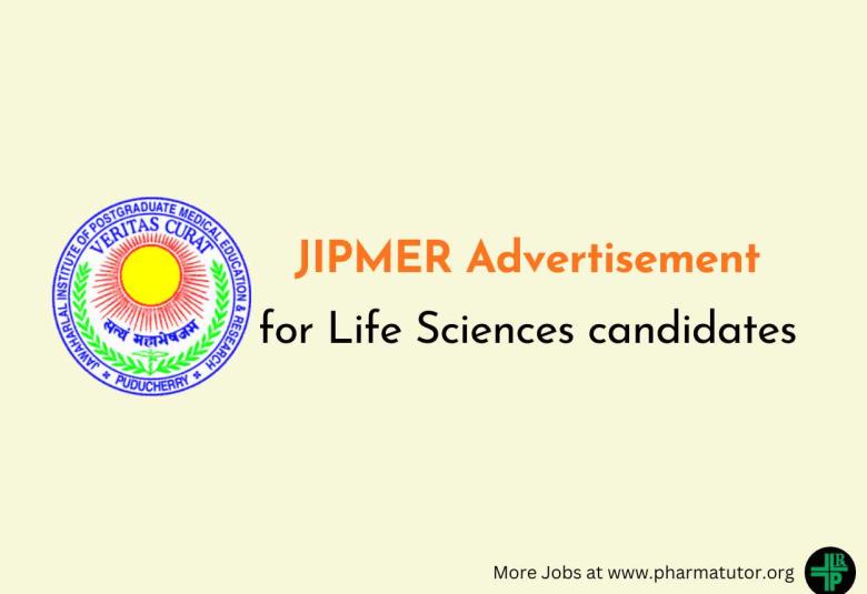 Advertisement for Life Sciences candidates at JIPMER