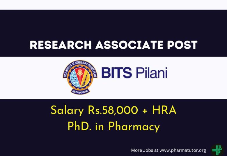 Applications are invited for Research Associate at BITS