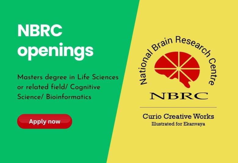 NBRC openings as Project Associate / Research Assistant - Masters in Life Sciences or related field/ Cognitive Science/ Bioinformatics