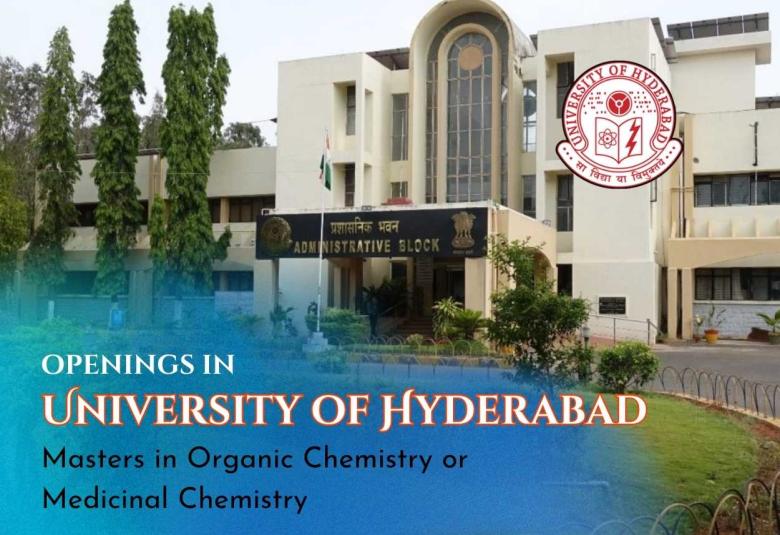 University of Hyderabad invites Masters in Organic Chemistry or Medicinal Chemistry for JRF position