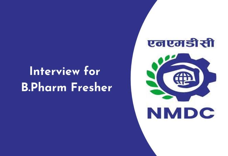 Walk in interview for B.Pharm Apprentices at NMDC Limited