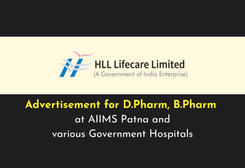 Advertisement for D.Pharm, B.Pharm candidates in AMRIT Pharmacies at AIIMS Patna and various Government Hospitals