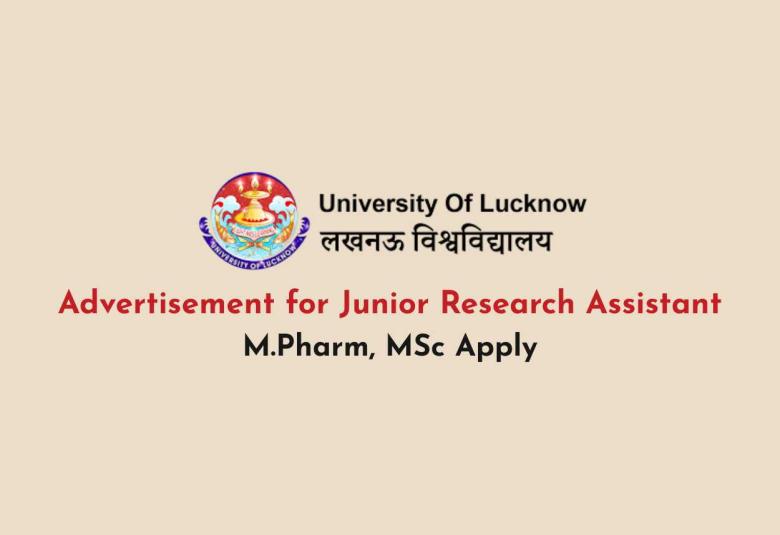 Advertisement for Junior Research Assistant at University of Lucknow