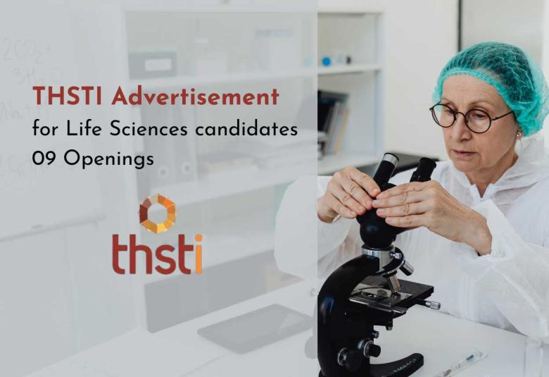 Advertisement for Life Sciences candidates at THSTI