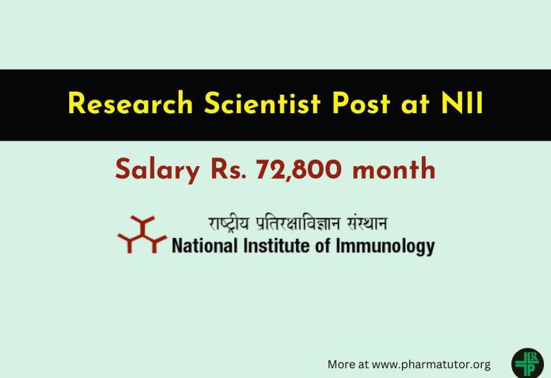 Applications are invited for Research Scientist at NII