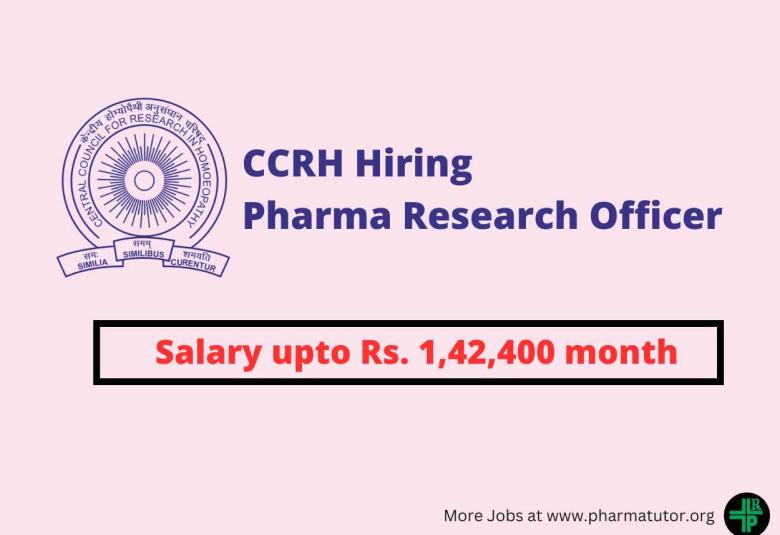 CCRH Hiring Pharma Research Officer