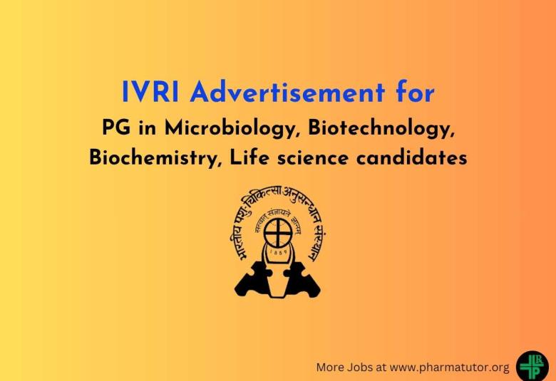 Life Sciences, Microbiology, Biotechnology, Biochemistry Openings at IVRI