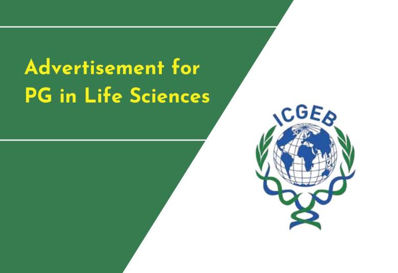 Advertisement for PG in Life Sciences at ICGEB