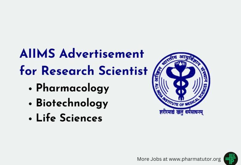 Advertisement for Research Scientist post at AIIMS