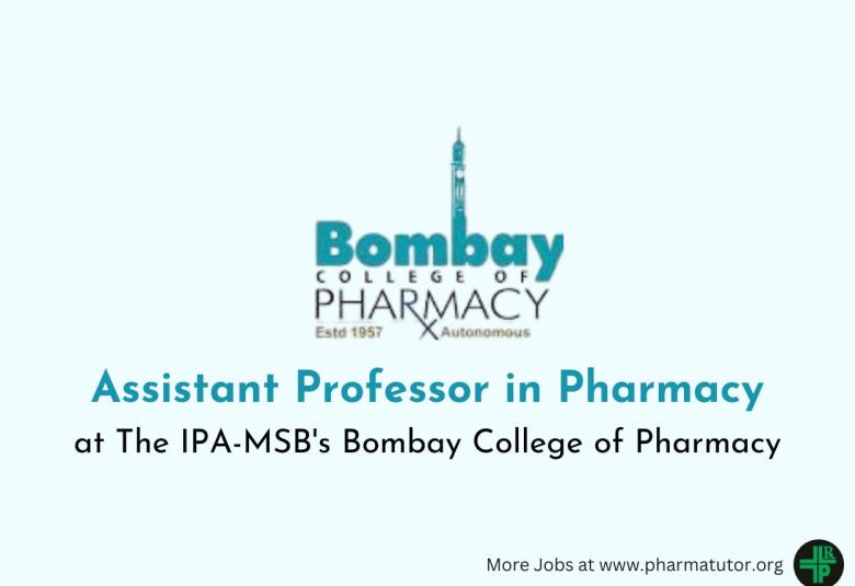 Application for Full time teaching posts at The IPA-MSB's Bombay College of Pharmacy