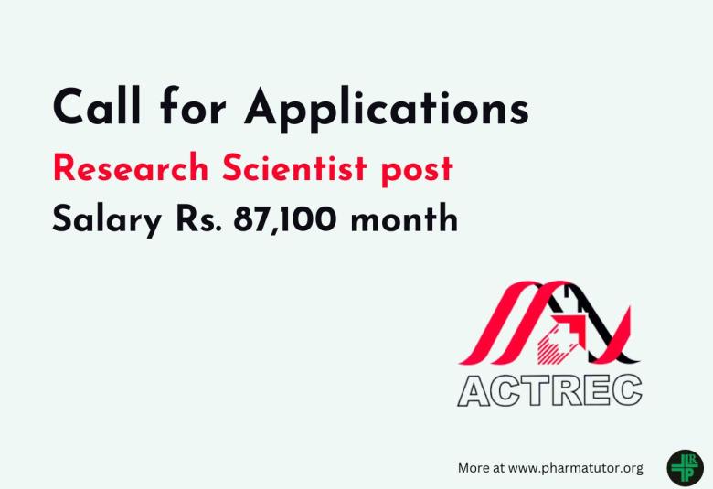 Call for Applications : Research Scientist post at ACTREC