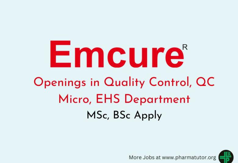 Interview in Quality Control, QC Micro, EHS at Emcure