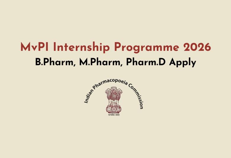 Indian Pharmacopoeia Commission - MvPI Internship Programme 2026 | B.Pharm, M.Pharm, Pharm.D require