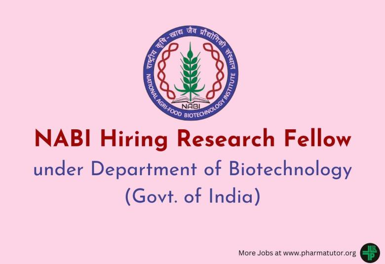 NABI Hiring Research Fellow under Department of Biotechnology (Govt. of India)