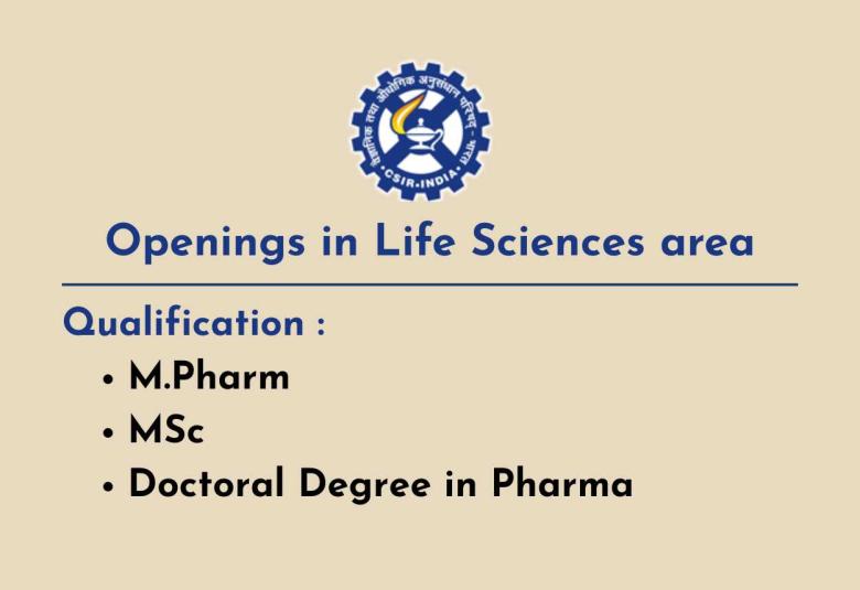 Openings in Life Sciences area at Centre for Cellular and Molecular Biology