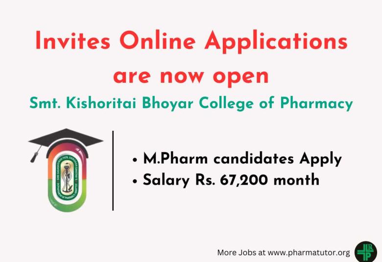 Smt. Kishoritai Bhoyar College of Pharmacy invites online applications from M.Pharm candidates