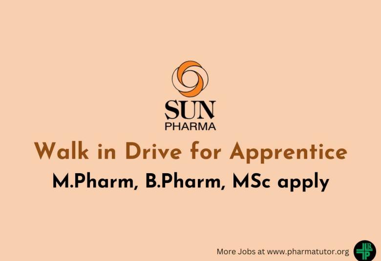 Walk in Drive for Apprentice at Sun Pharma