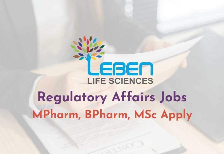 Regulatory Affairs Jobs at Leben Life Sciences