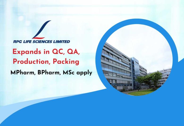 RPG Life Sciences expands candidature in QC, QA, Production and Packing