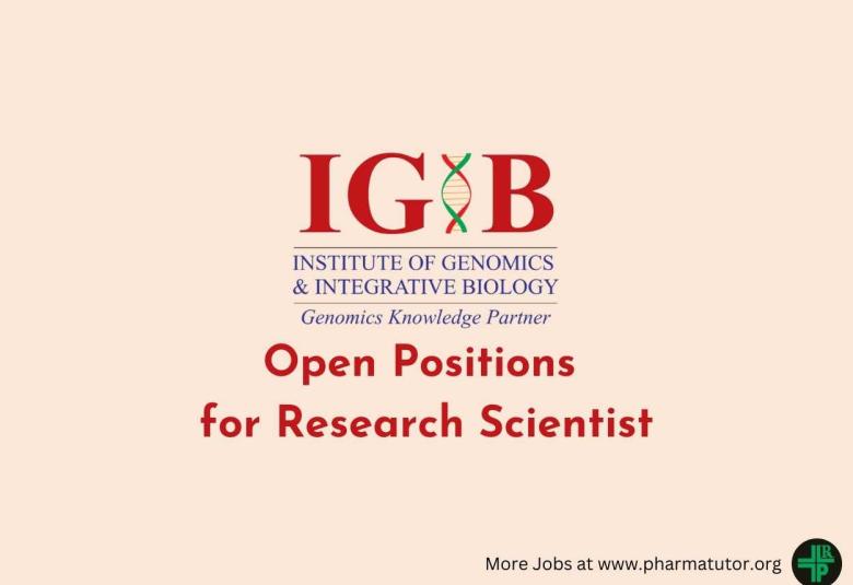 CSIR-IGIB Open Positions for Research Scientist