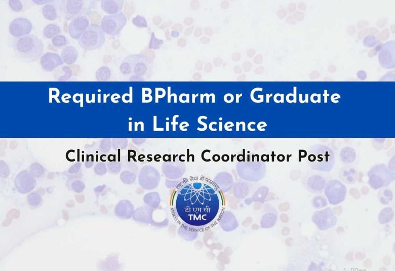 Required BPharm or Graduate in Life Science at TMC