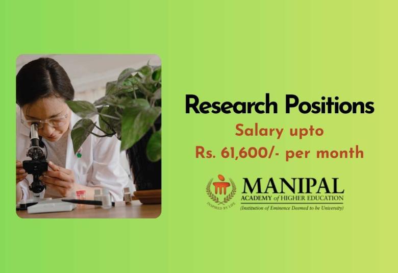 Research Positions at Manipal Academy of Higher Education