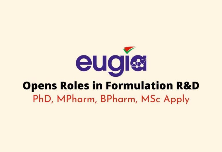 Eugia Pharma Opens Roles in Formulation R&D