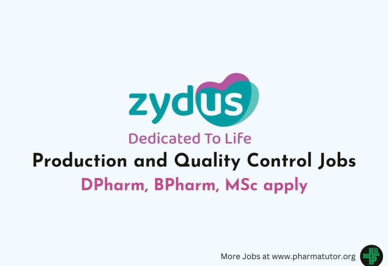 Production and Quality Control Jobs at Zydus Lifesciences