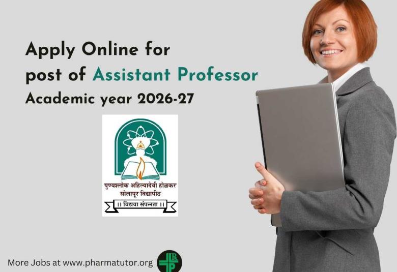 Apply Online for post of Assistant Professor at Punyashlok Ahilyadevi Holkar Solapur University