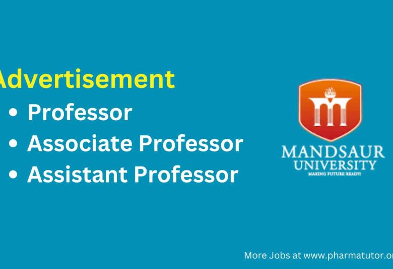 Advertisement for Professor, Associate Professor, Assistant Professor at Mandsaur University