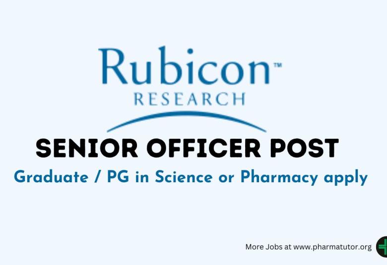 Rubicon Research looking for Senior Officer