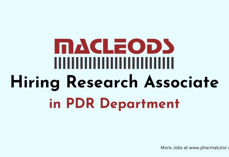 Macleods Hiring Research Associate in PDR Department