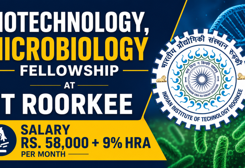 Biotechnology, Microbiology Fellowship at IIT Roorkee