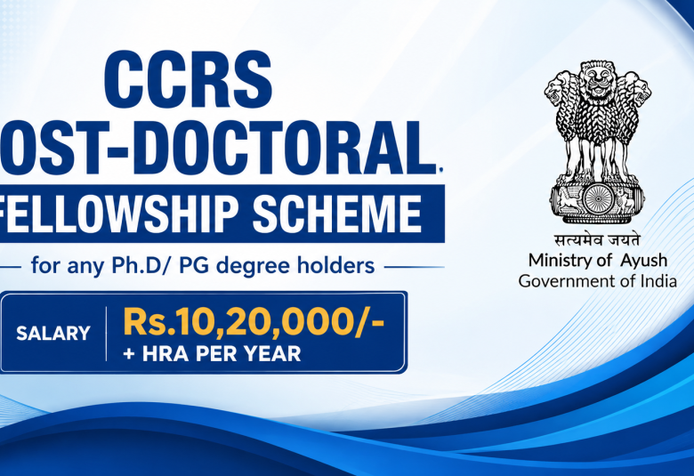 CCRS Post-Doctoral Fellowship Scheme for any Ph.D/ PG degree holders